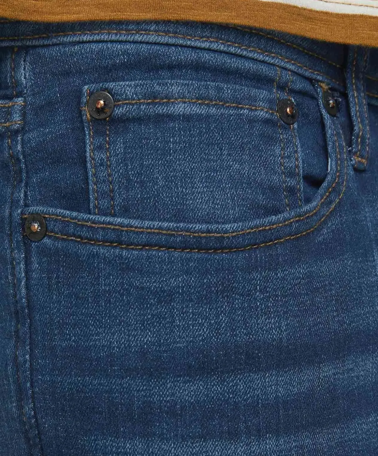Jack & Jones Jeans Slim Fit Tim aus blauem Super-Stretch