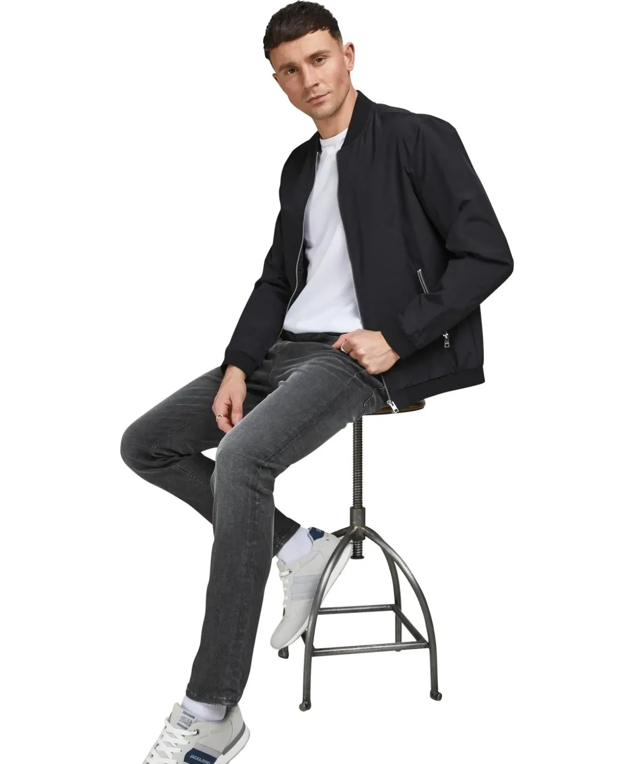 Jack & Jones Jeans Slim Fit Tim aus grauem Bio-Material