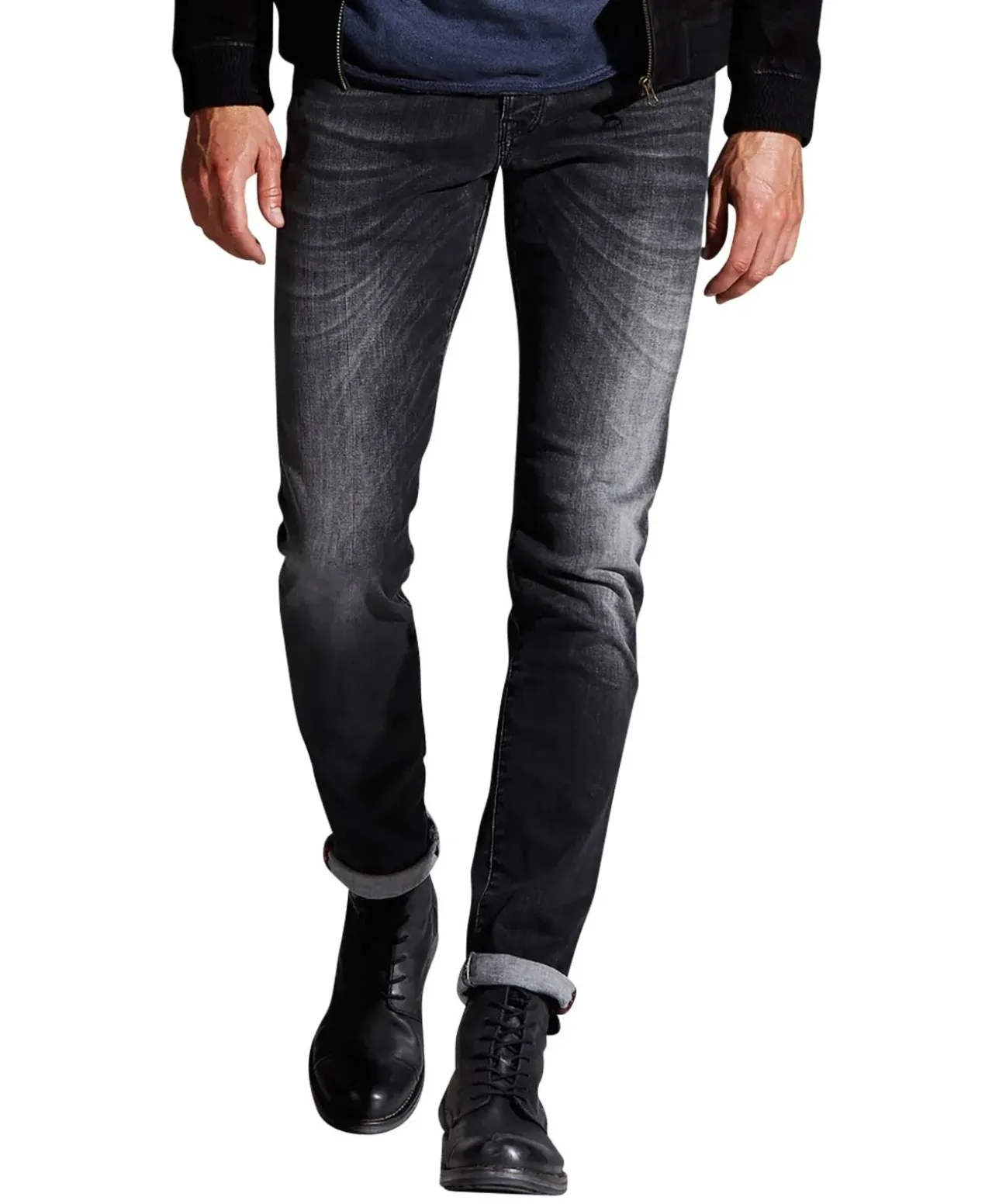 Jack & Jones Jeans Slim Fit Glenn in Black Vintage-Look