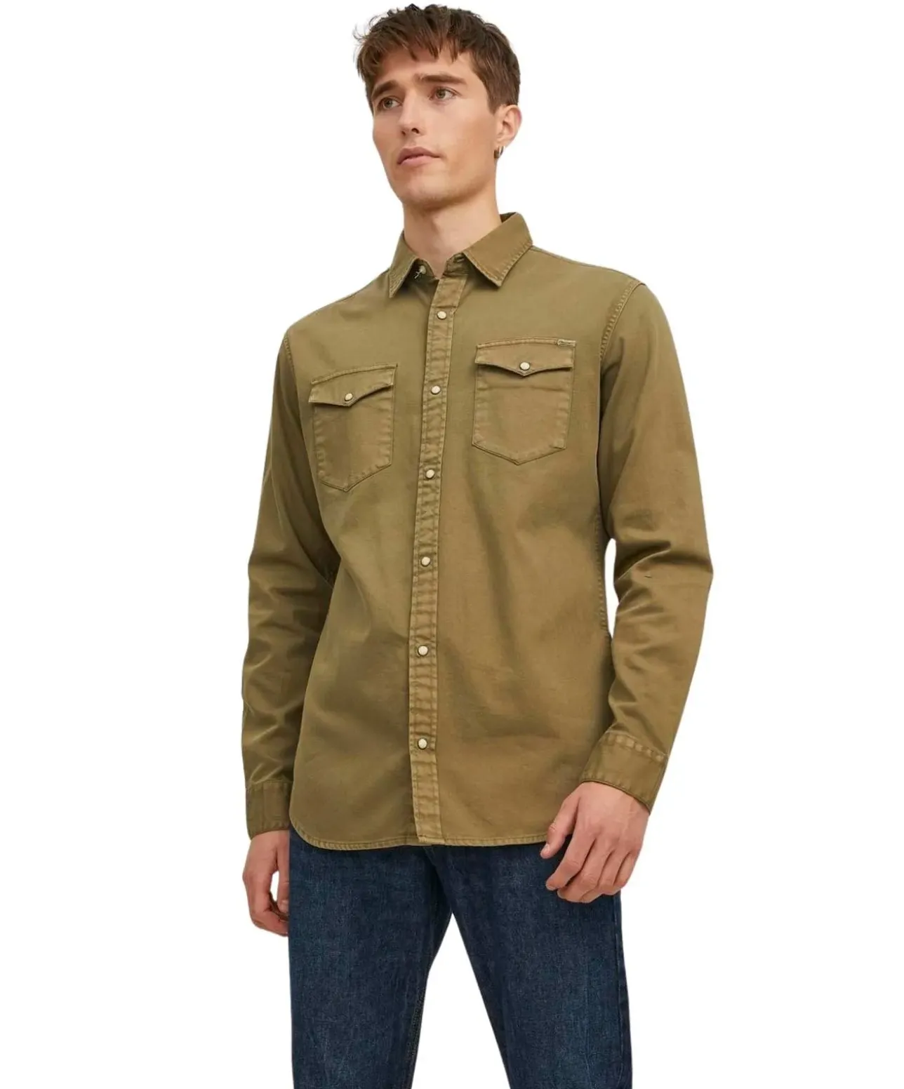 Jack & Jones Jeanshemd Heridan Shirt in Dunkelgrün