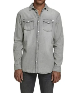 Jack & Jones Jeanshemd Heridan in grauer Used-Waschung