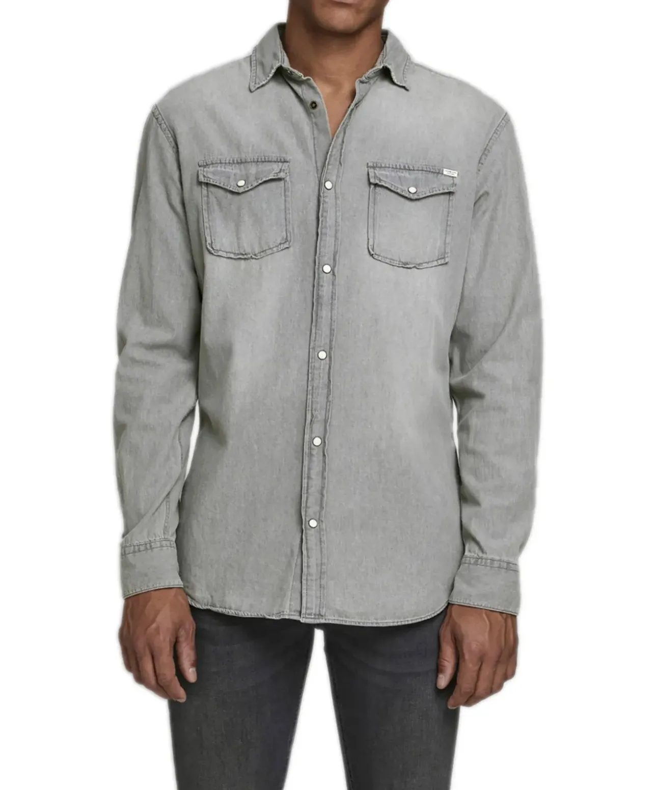 Jack & Jones Jeanshemd Heridan in grauer Used-Waschung