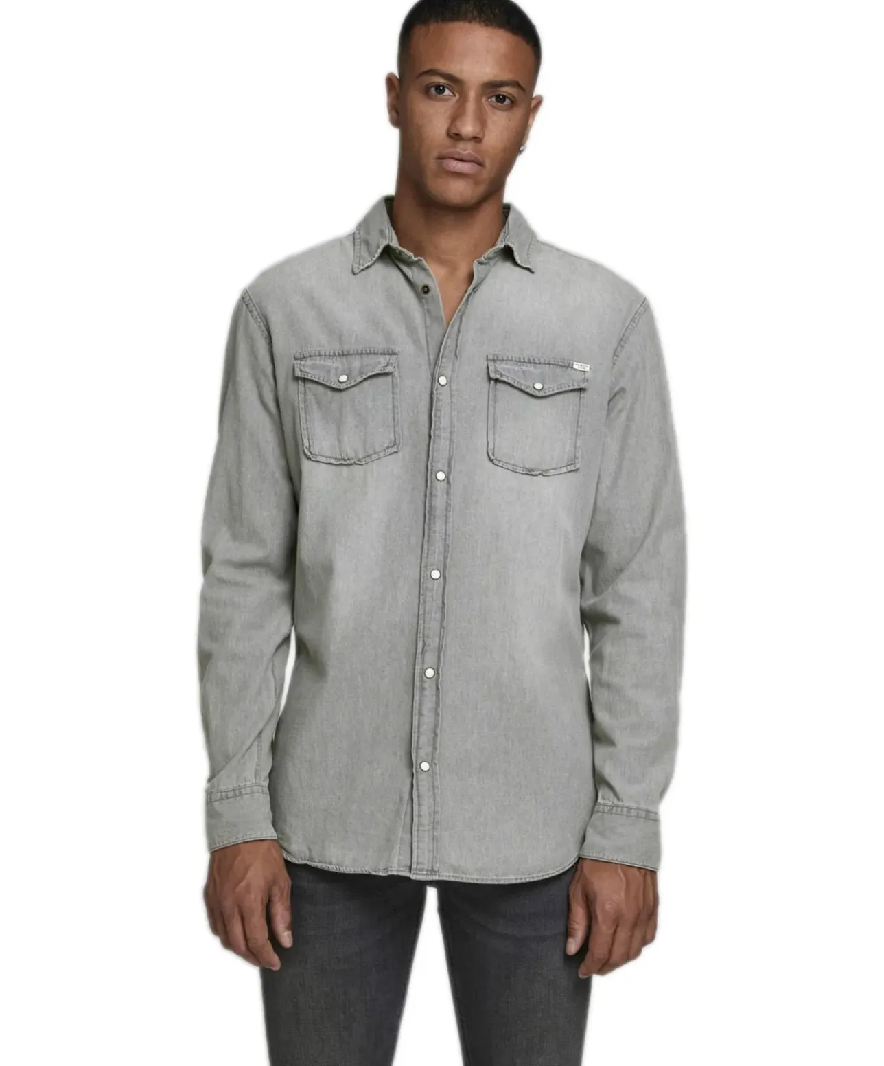 Jack & Jones Jeanshemd Heridan in grauer Used-Waschung