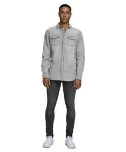 Jack & Jones Jeanshemd Heridan in grauer Used-Waschung