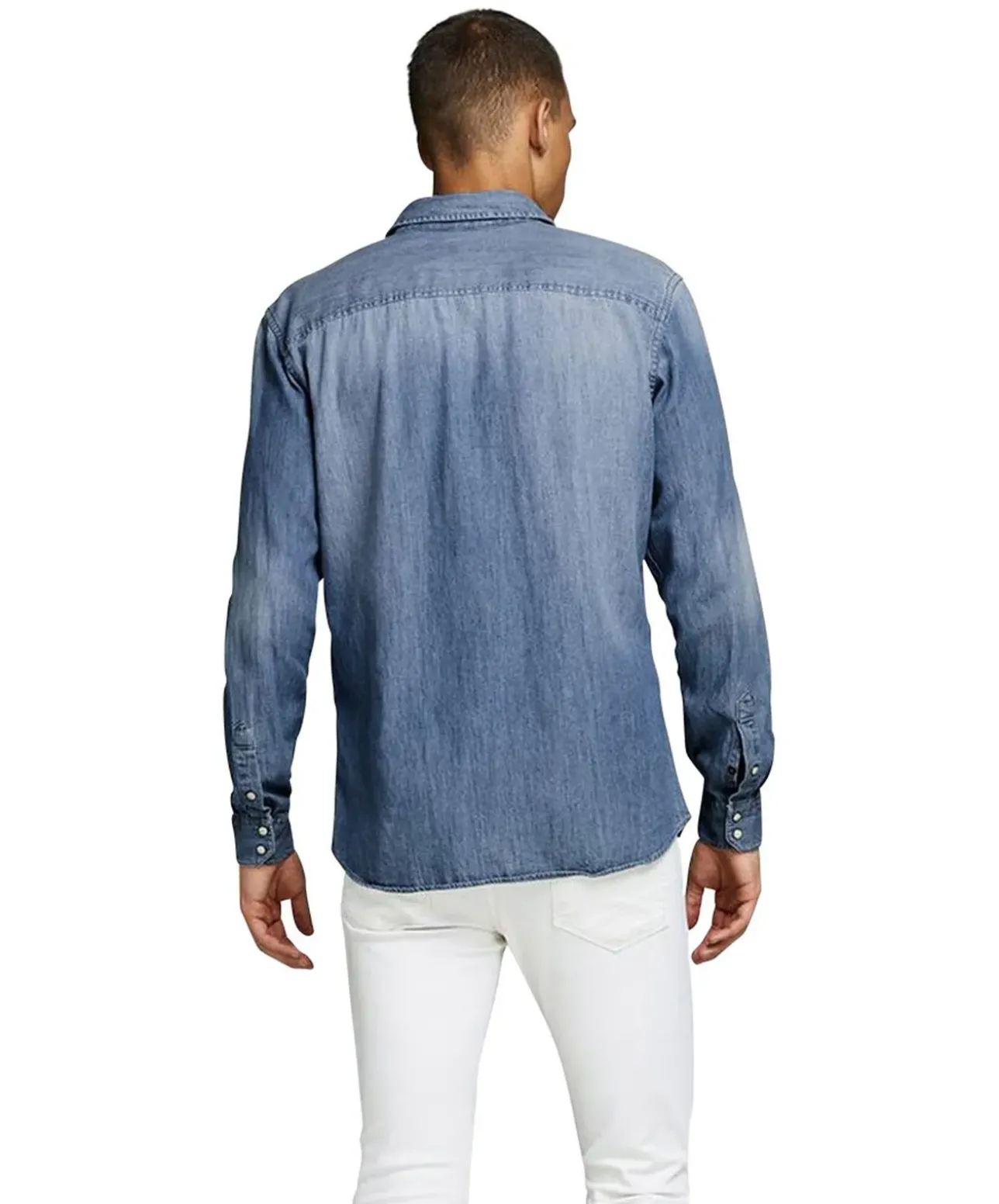 Jack & Jones Jeanshemd Heridan Shirt in blauer Used-Optik