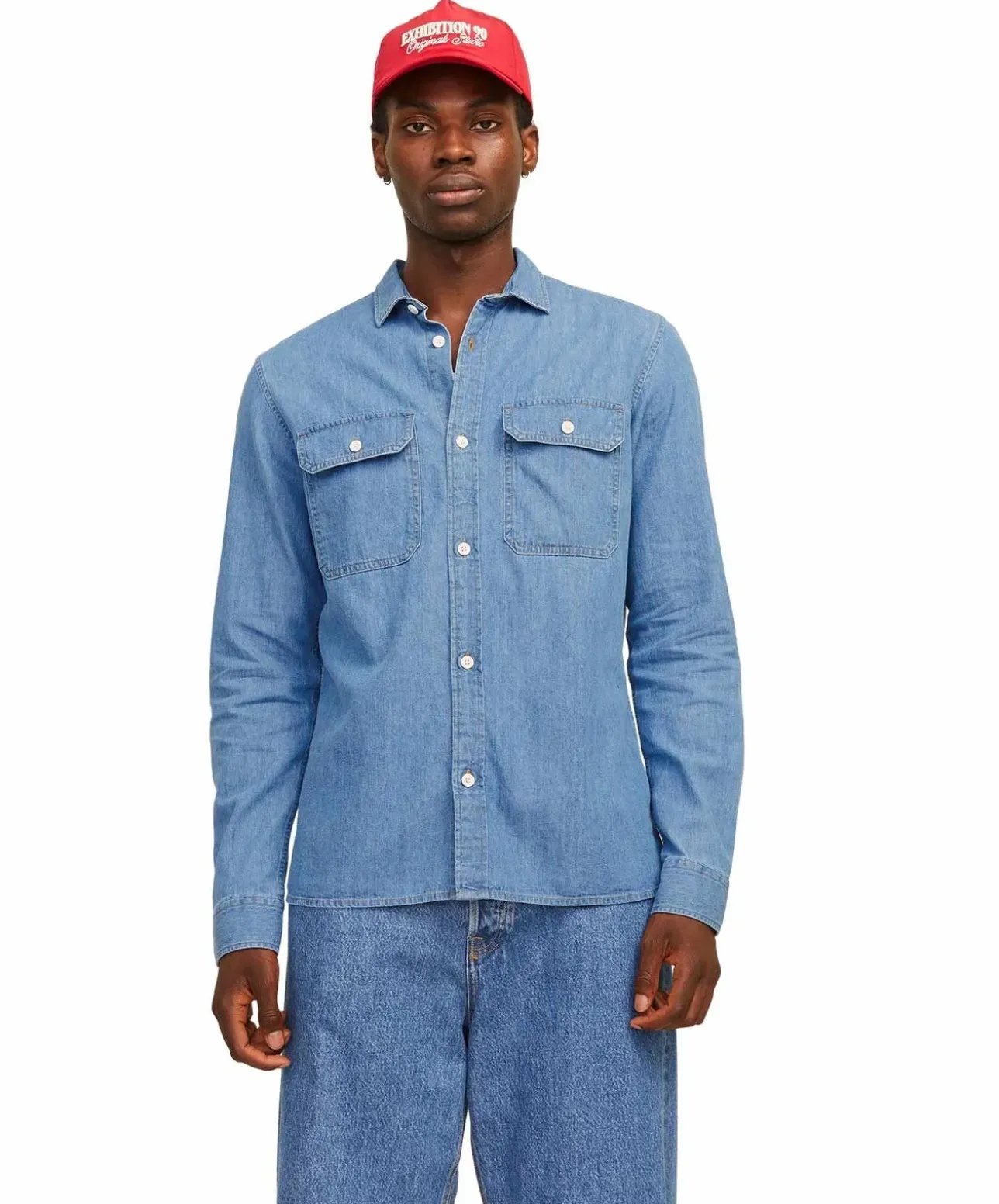 Jack & Jones Jeanshemd Travis in Hellblau mit Langarm