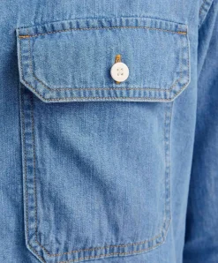 Jack & Jones Jeanshemd Travis in Hellblau mit Langarm