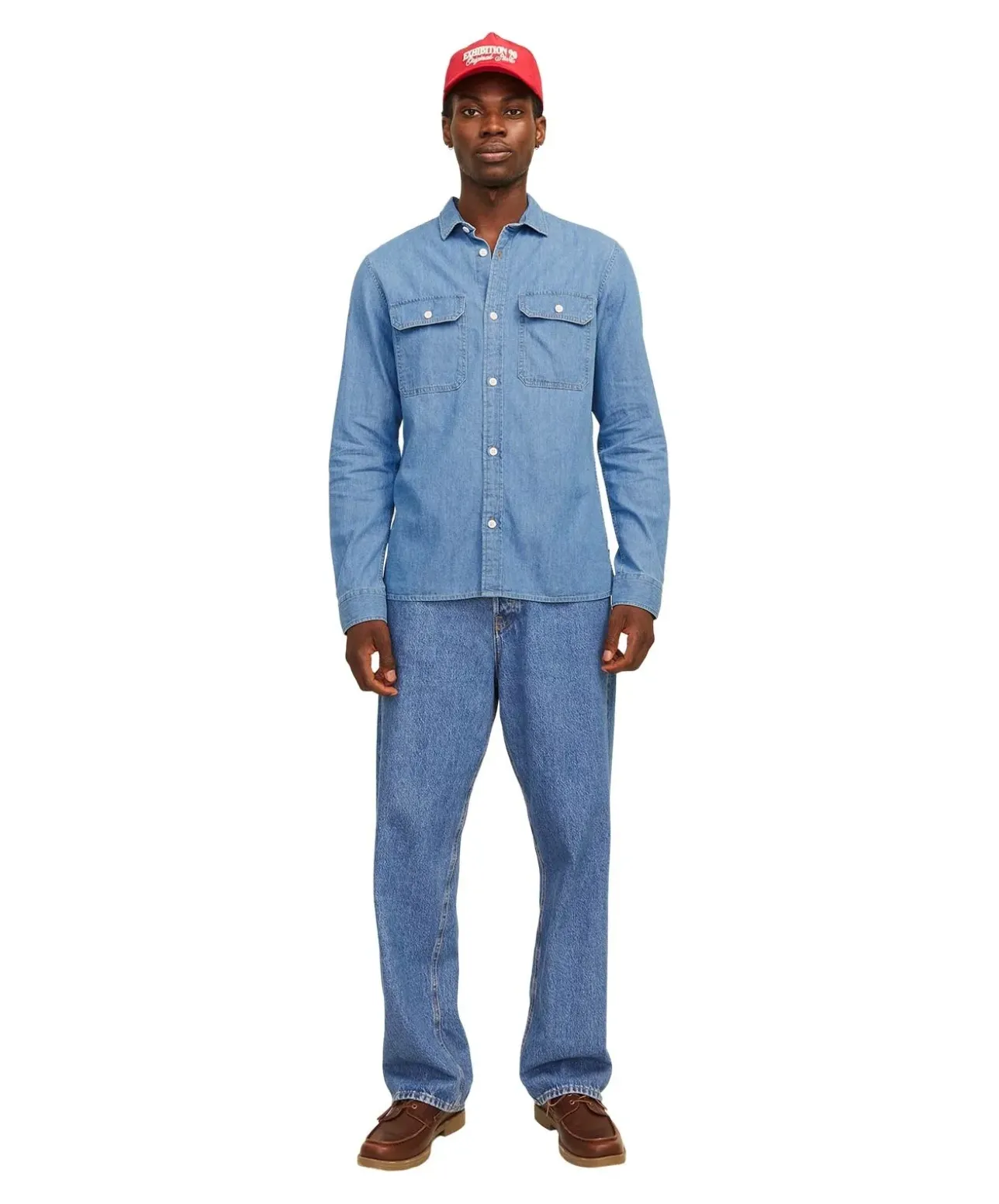 Jack & Jones Jeanshemd Travis in Hellblau mit Langarm