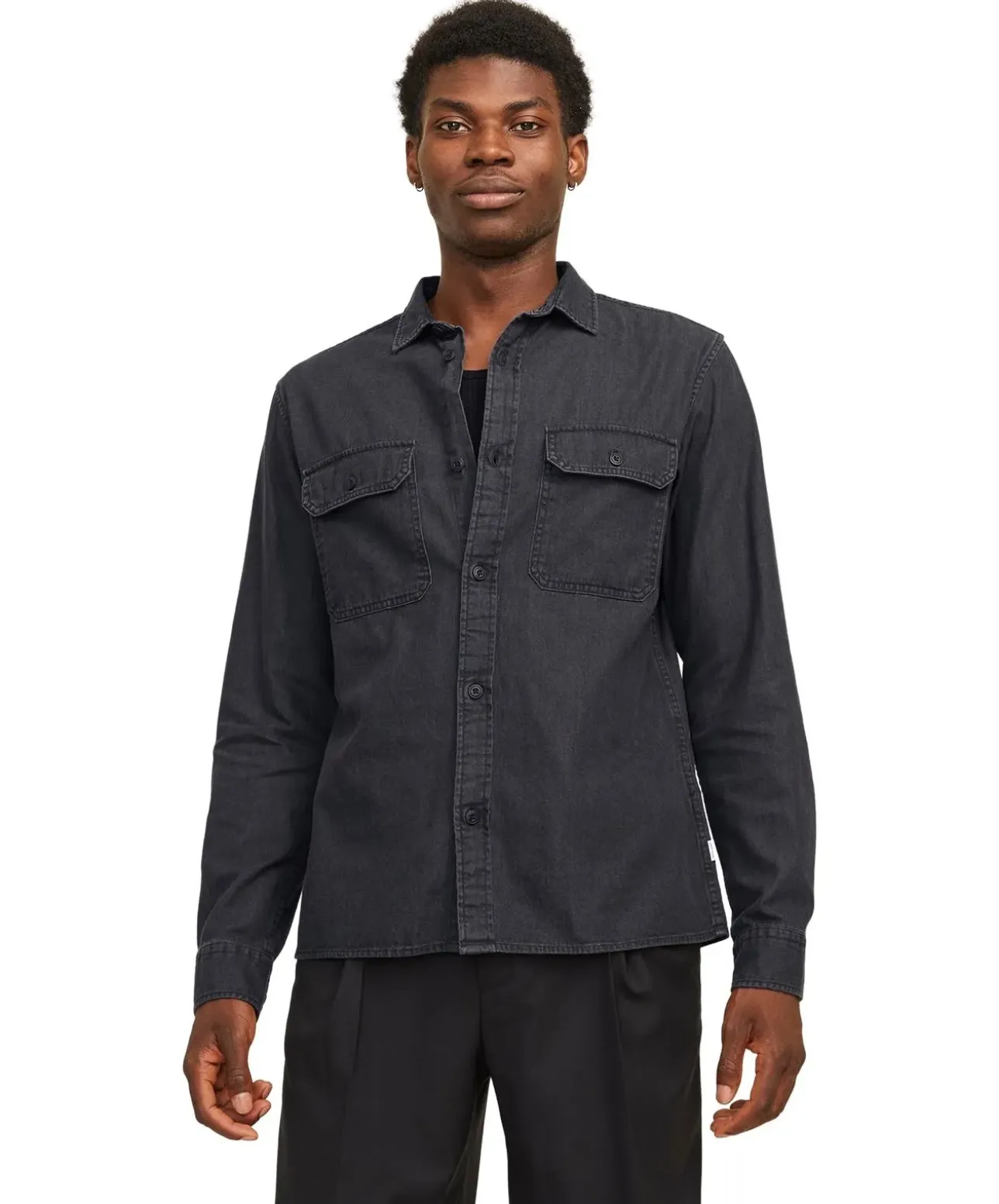 Jack & Jones Jeanshemd Travis in Schwarz mit Langarm