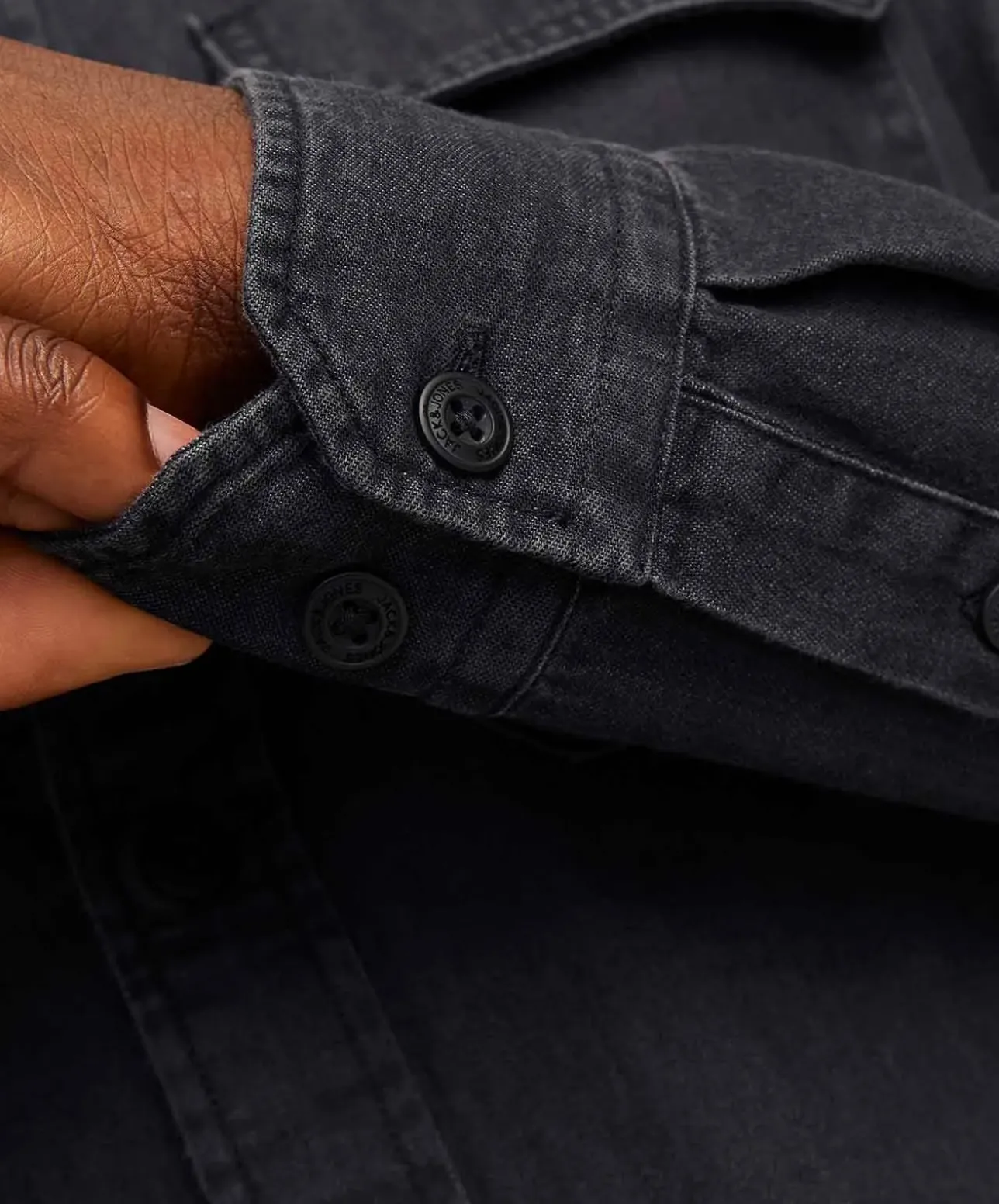 Jack & Jones Jeanshemd Travis in Schwarz mit Langarm