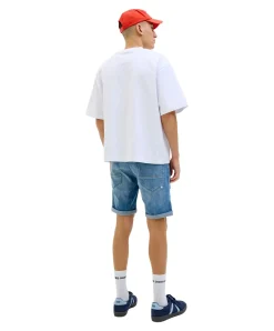 Jack & Jones Jeansshorts Rick Fox in blau mit Rissen