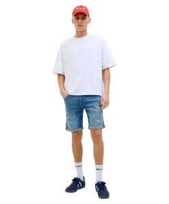 Jack & Jones Jeansshorts Rick Fox in blau mit Rissen