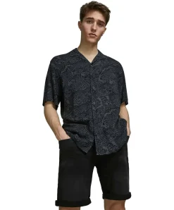 Jack & Jones Jeansshorts Rick in schwarzem Denim-Look