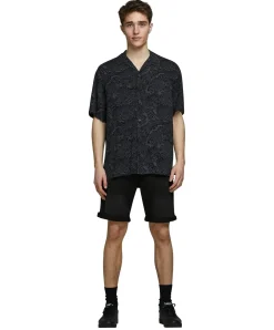 Jack & Jones Jeansshorts Rick in schwarzem Denim-Look