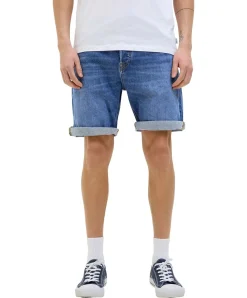 Jack & Jones Jeansshorts Rick in verwaschenem Mittelblau