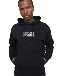 Jack & Jones Kapuzenpullover Corp Graphic Sweat in Schwarz