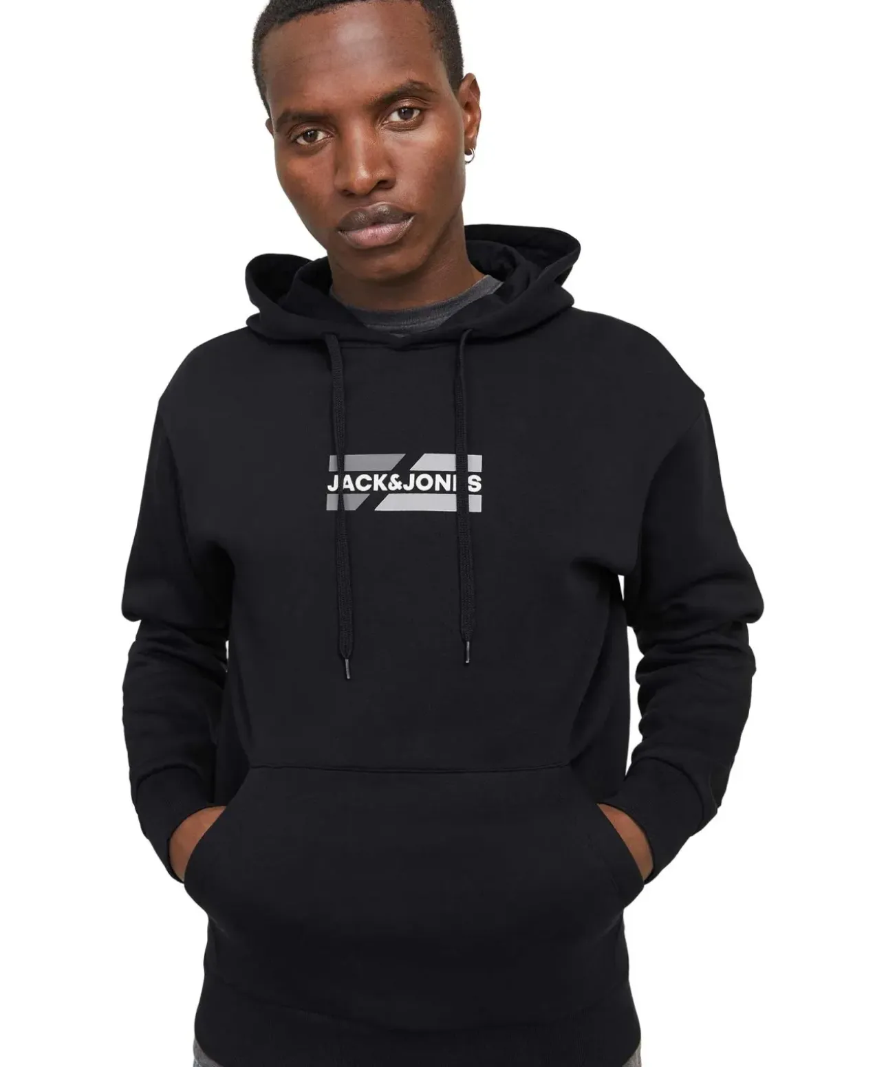 Jack & Jones Kapuzenpullover Corp Graphic Sweat in Schwarz