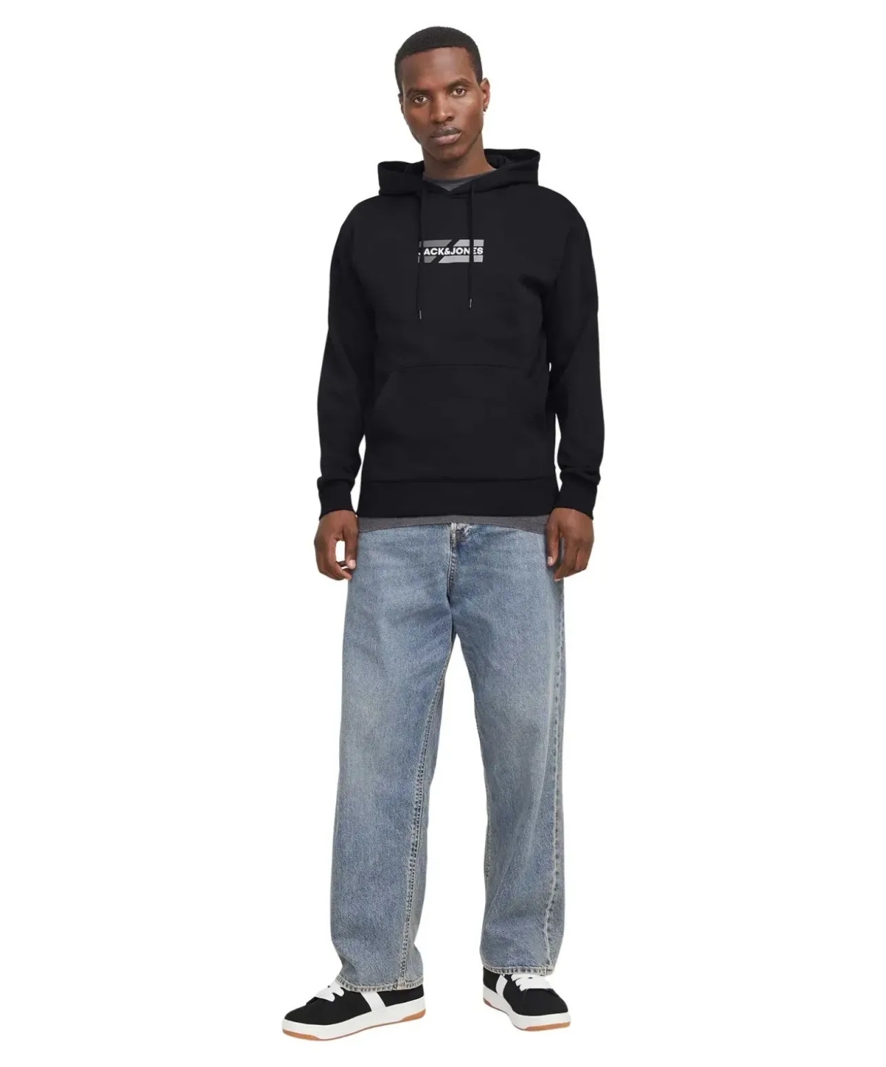 Jack & Jones Kapuzenpullover Corp Graphic Sweat in Schwarz