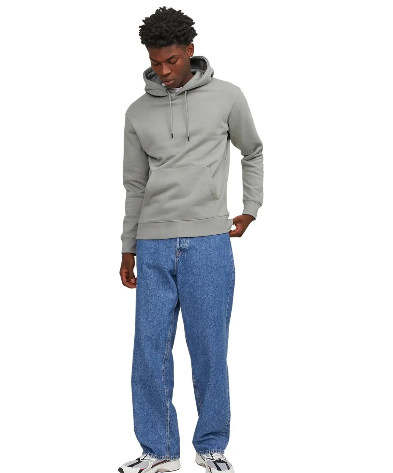 Jack & Jones Kapuzenpullover in Grau aus Bio-Baumwolle
