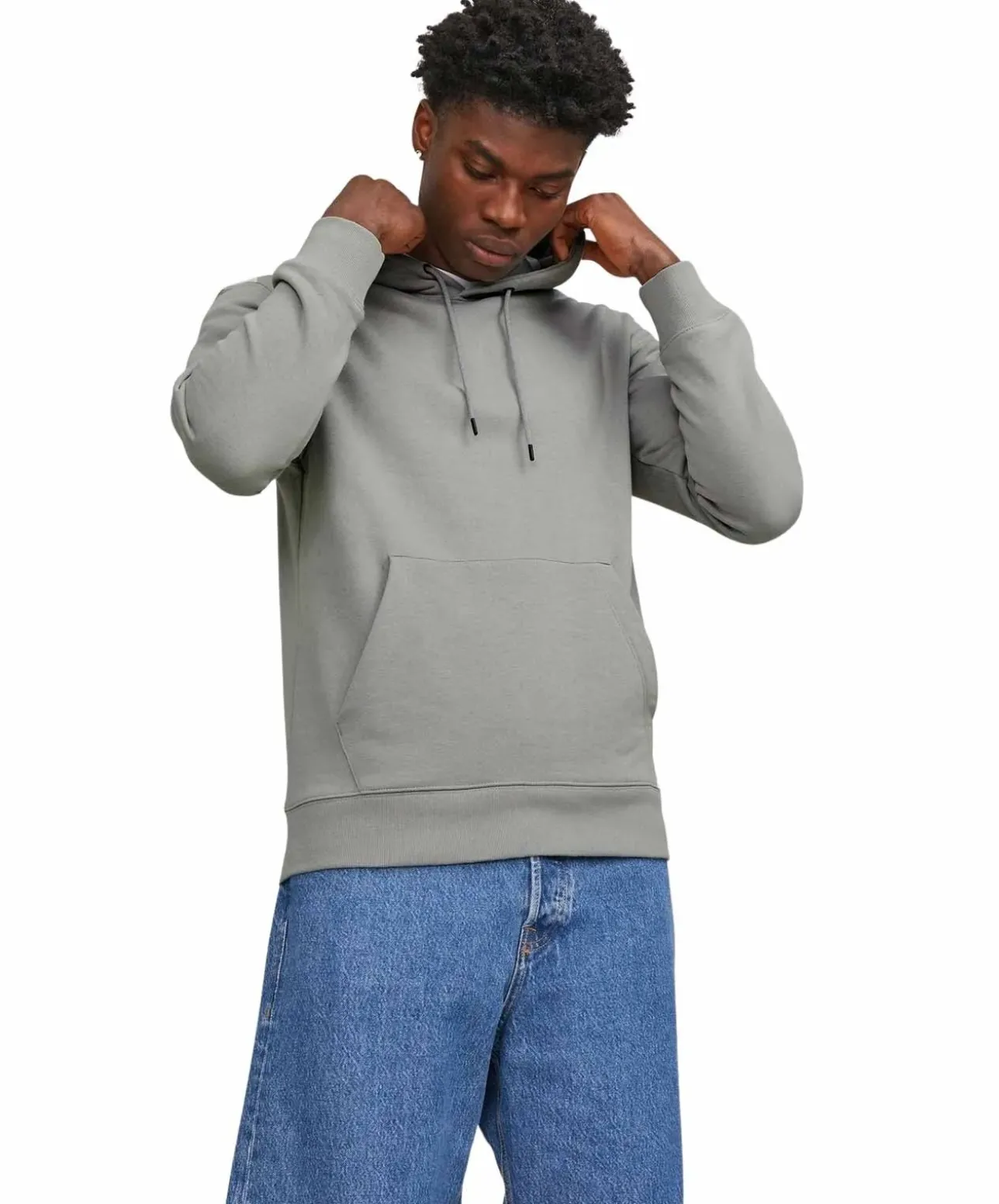 Jack & Jones Kapuzenpullover in Grau aus Bio-Baumwolle