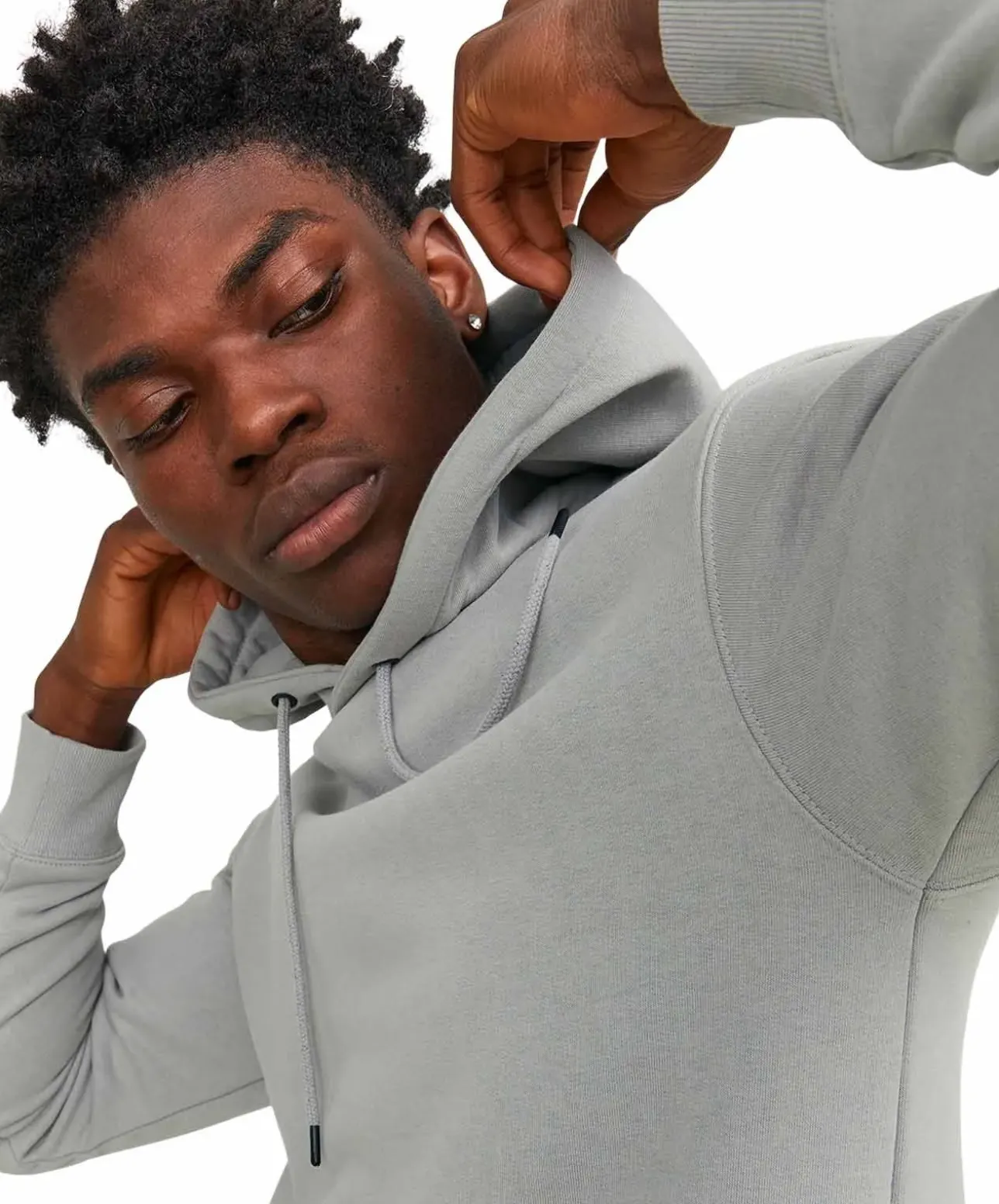 Jack & Jones Kapuzenpullover in Grau aus Bio-Baumwolle
