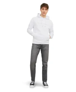 Jack & Jones Kapuzenpullover Star in Weiß mit Kordelzug