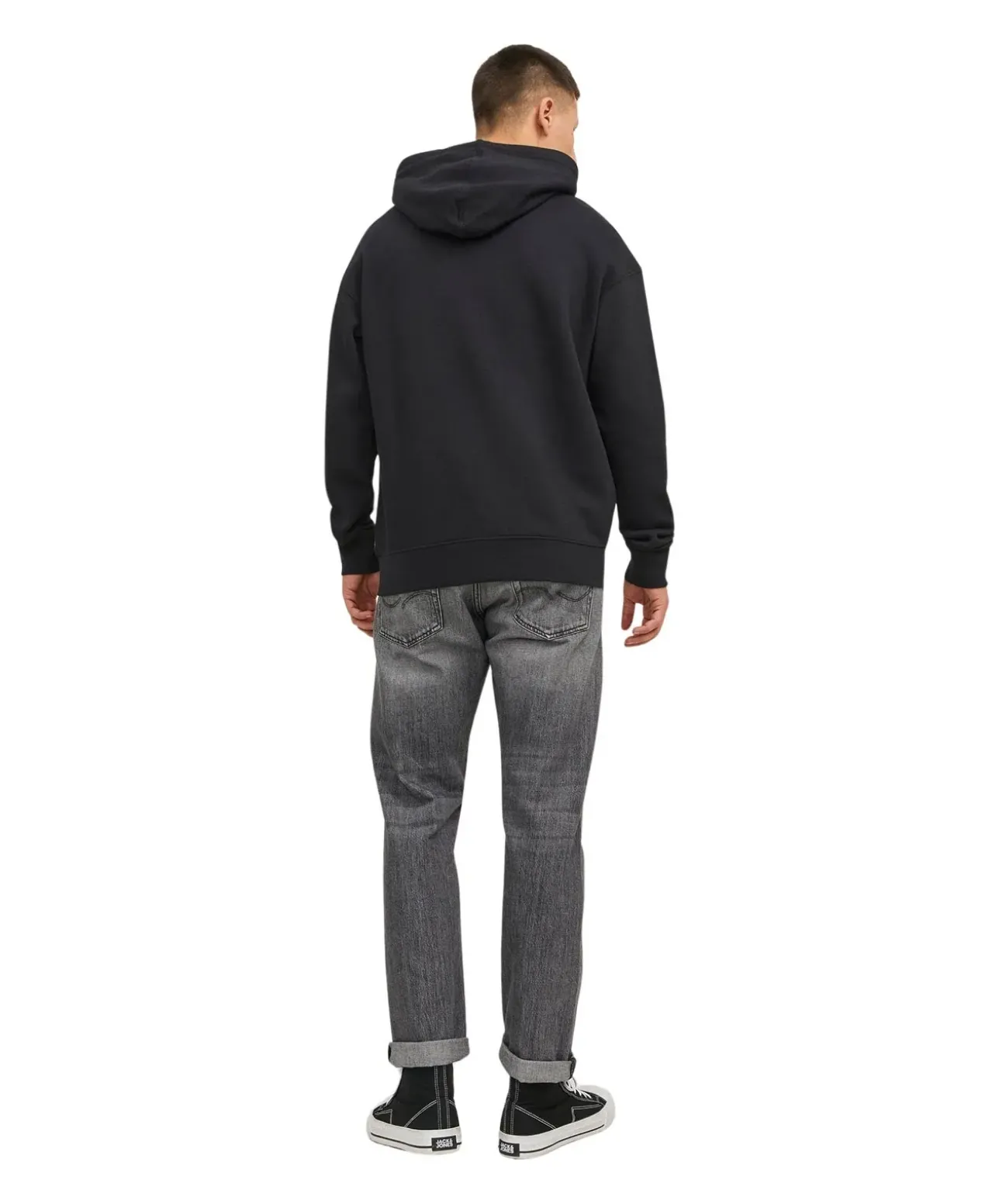 Jack & Jones Kapuzenpullover Star mit Kordeln in Schwarz