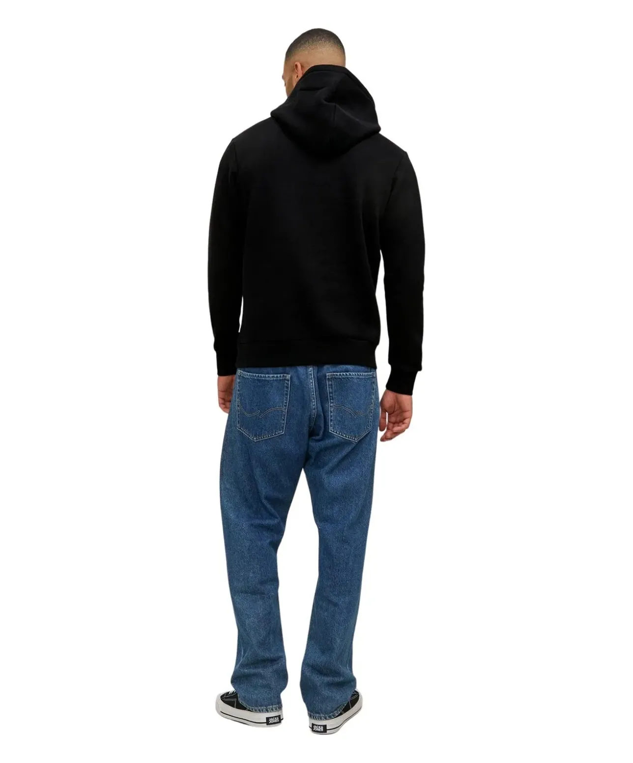 Jack & Jones Kapuzensweatshirt mit Brustprint in Schwarz