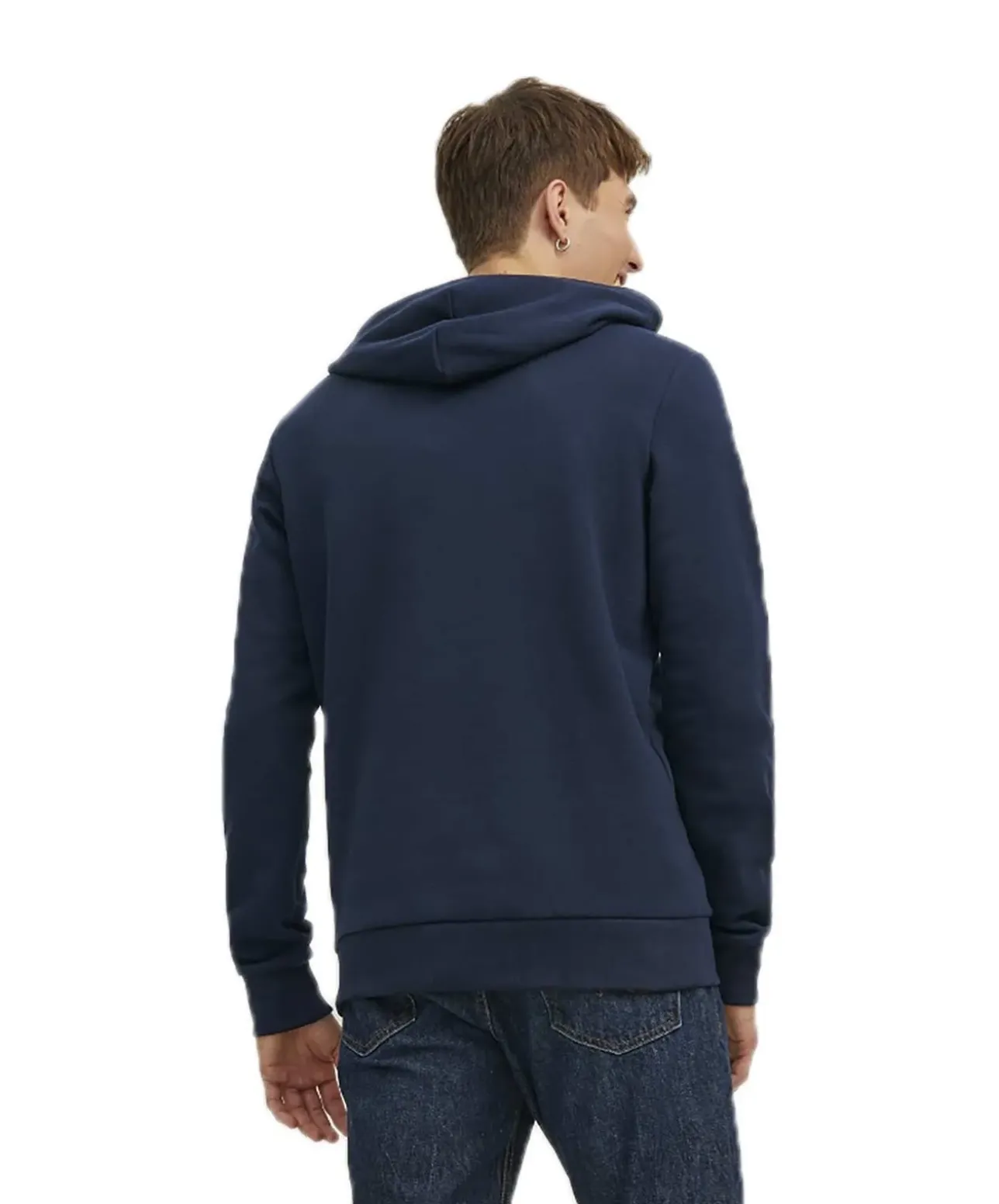 Jack & Jones Kapuzensweatshirt mit Logo-Brustprint in Dunkelblau