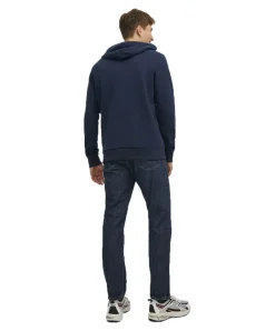 Jack & Jones Kapuzensweatshirt mit Logo-Brustprint in Dunkelblau
