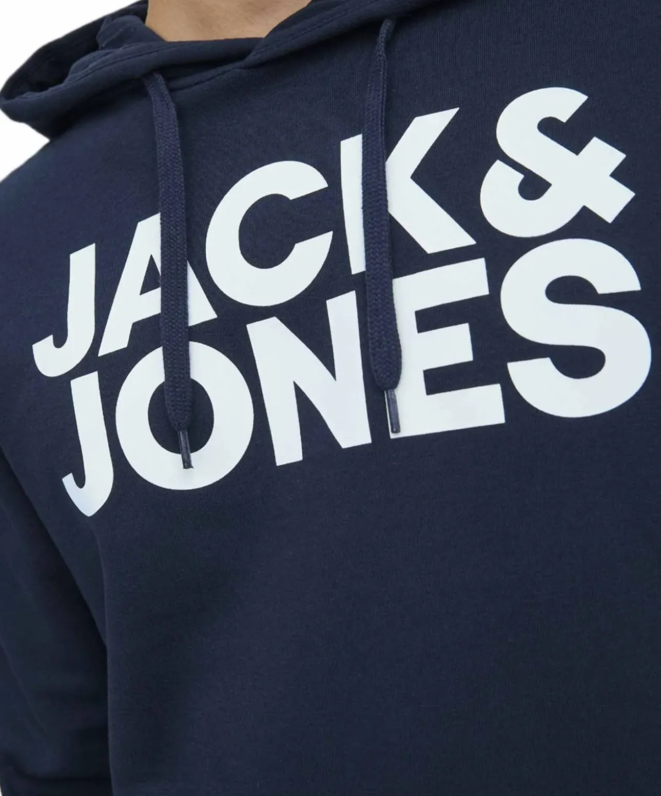 Jack & Jones Kapuzensweatshirt mit Logo-Brustprint in Dunkelblau