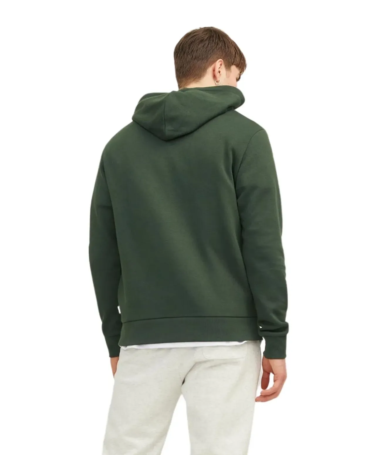 Jack & Jones Kapuzensweatshirt mit Logo-Brustprint in Grün