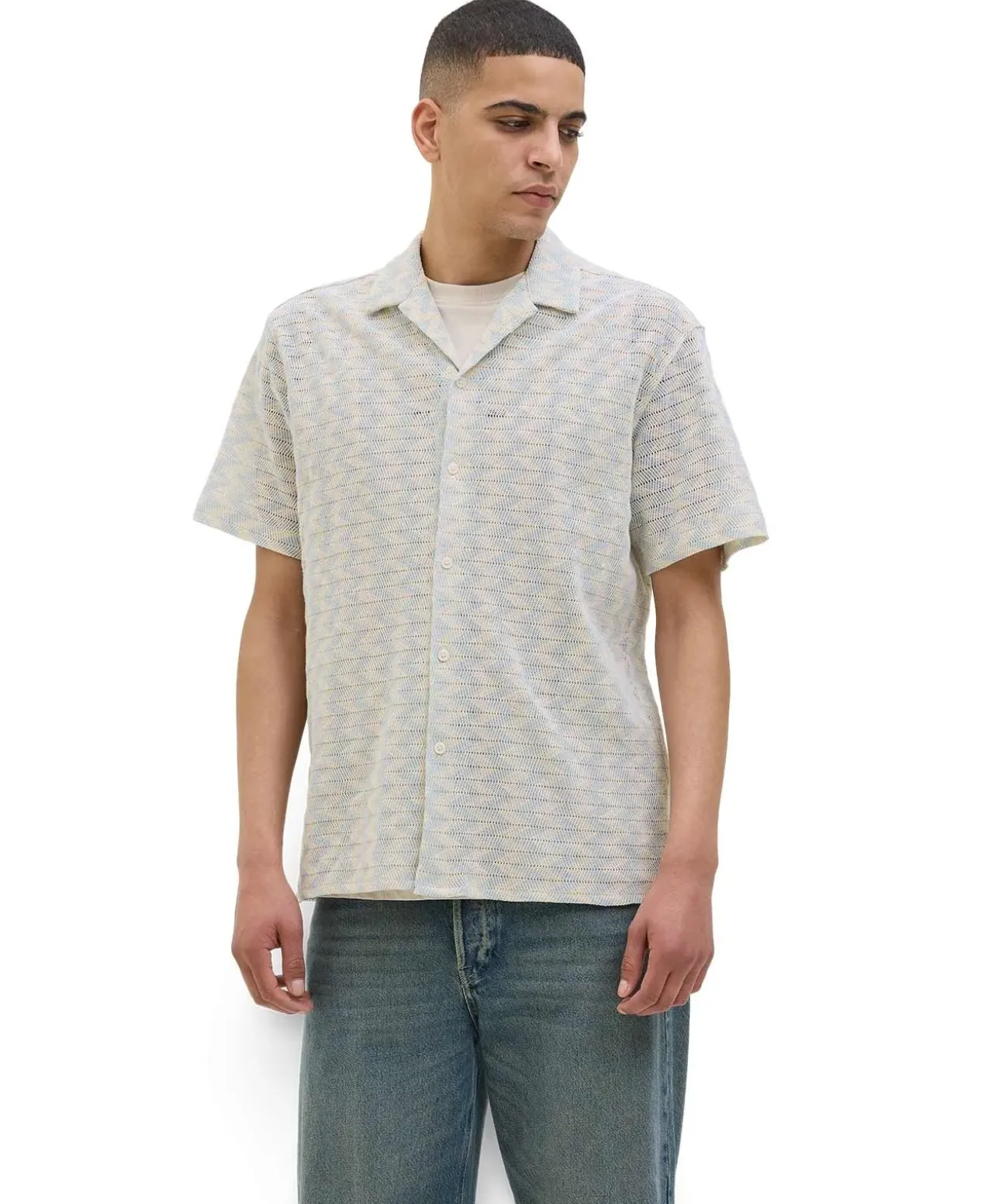 Jack & Jones Kurzarmhemd Luke in Skyway mit Muster