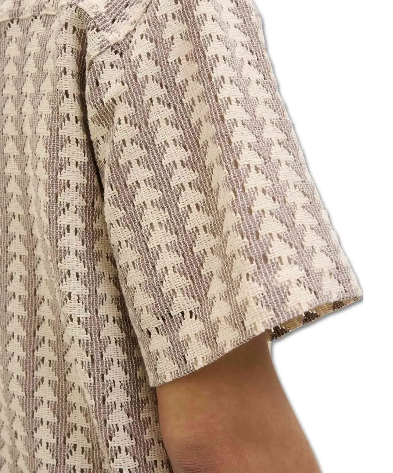Jack & Jones Kurzarmhemd mit Resortkragen in Mocha Meringue