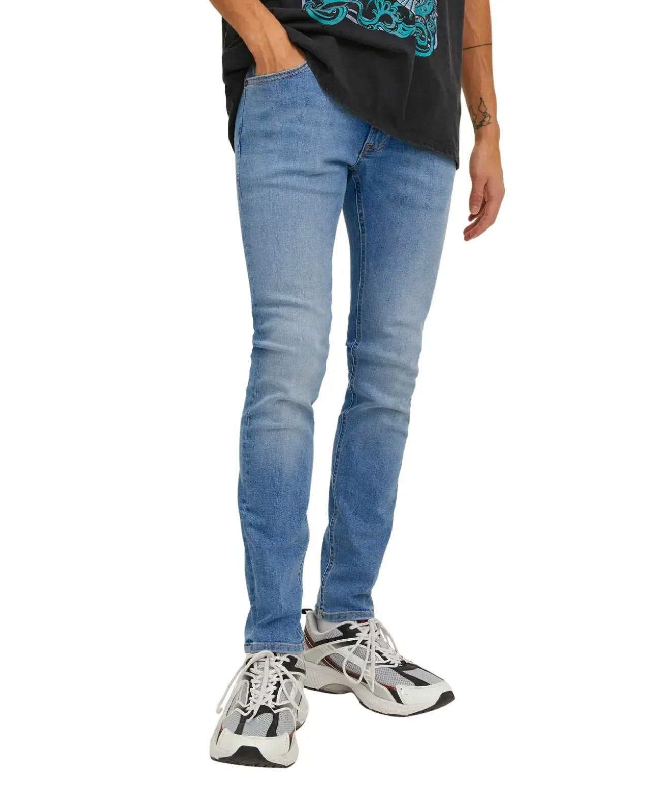 Jack & Jones Liam Jeans in Hellblau mit Skinny Fit