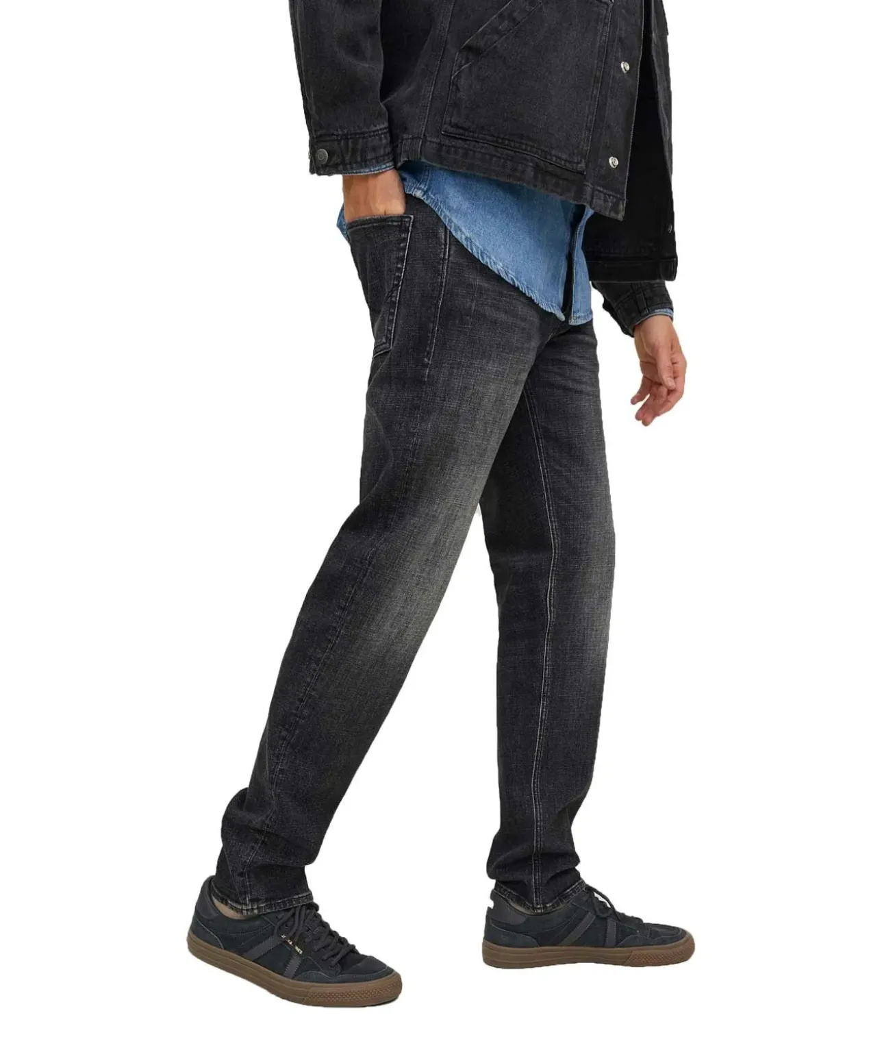 Jack & Jones Mike Jeans Loose Fit in dunkler Used-Optik