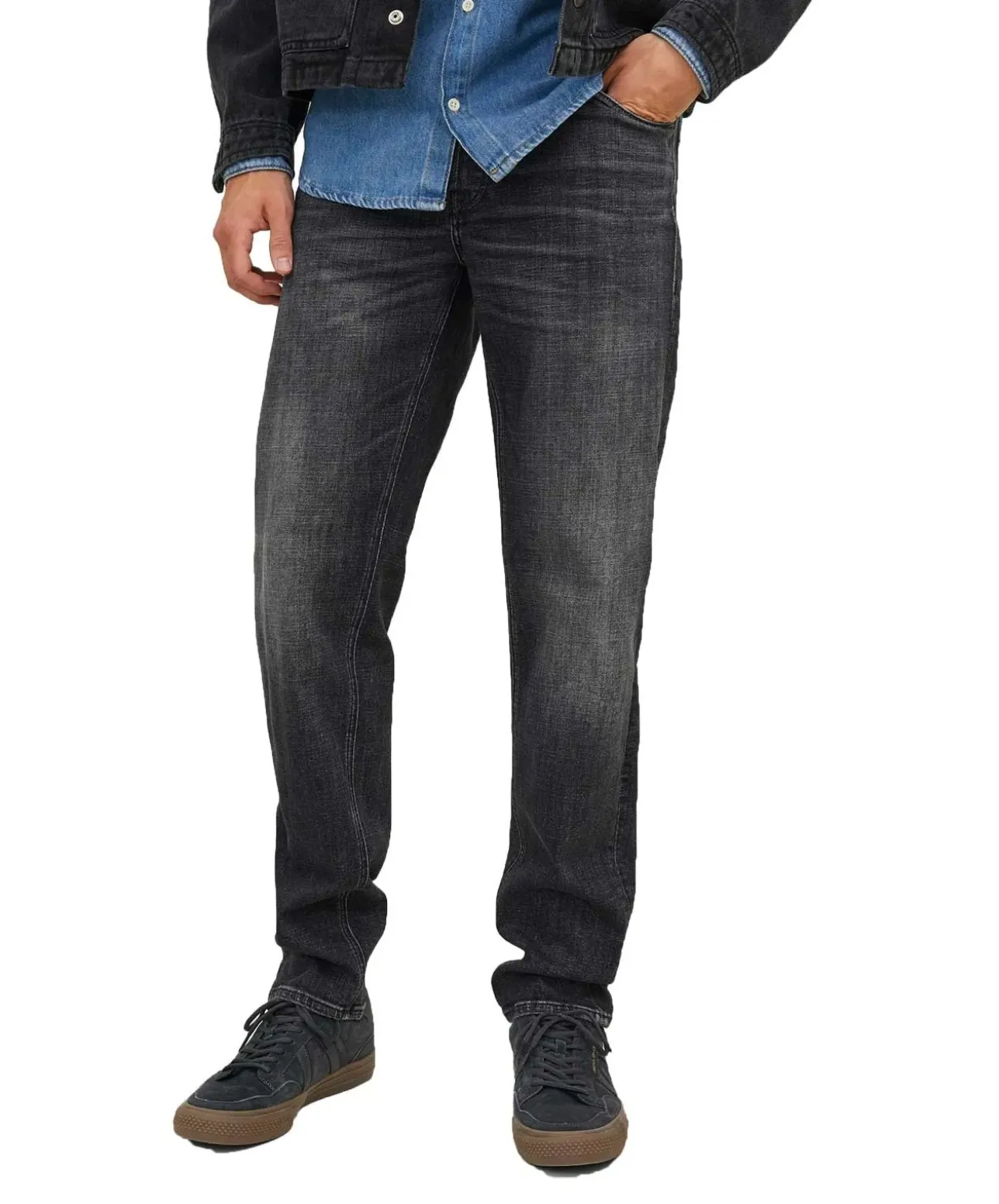 Jack & Jones Mike Jeans Loose Fit in dunkler Used-Optik