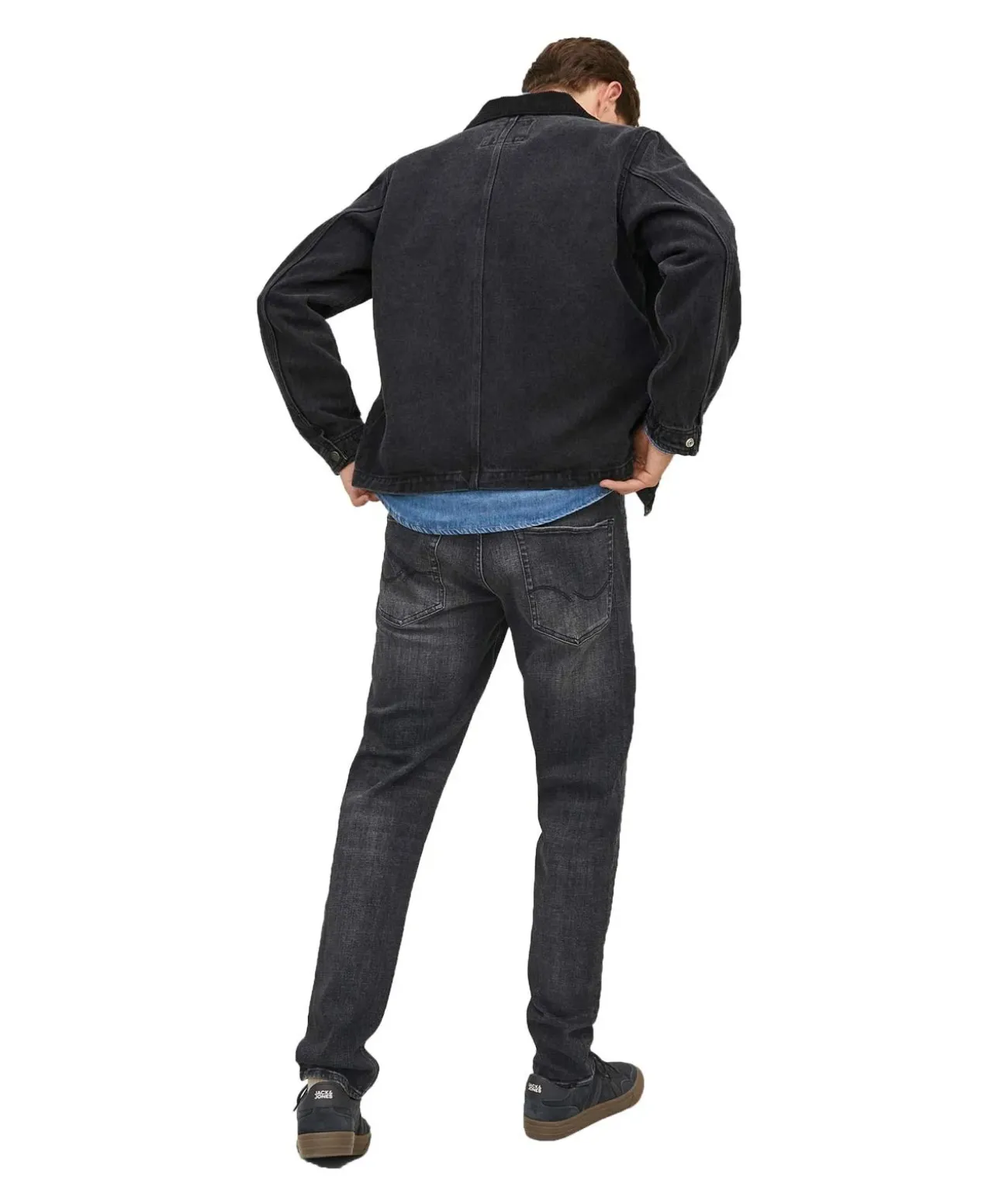 Jack & Jones Mike Jeans Loose Fit in dunkler Used-Optik