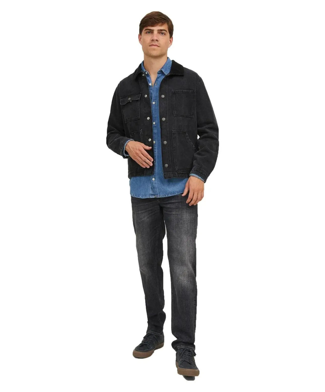 Jack & Jones Mike Jeans Loose Fit in dunkler Used-Optik