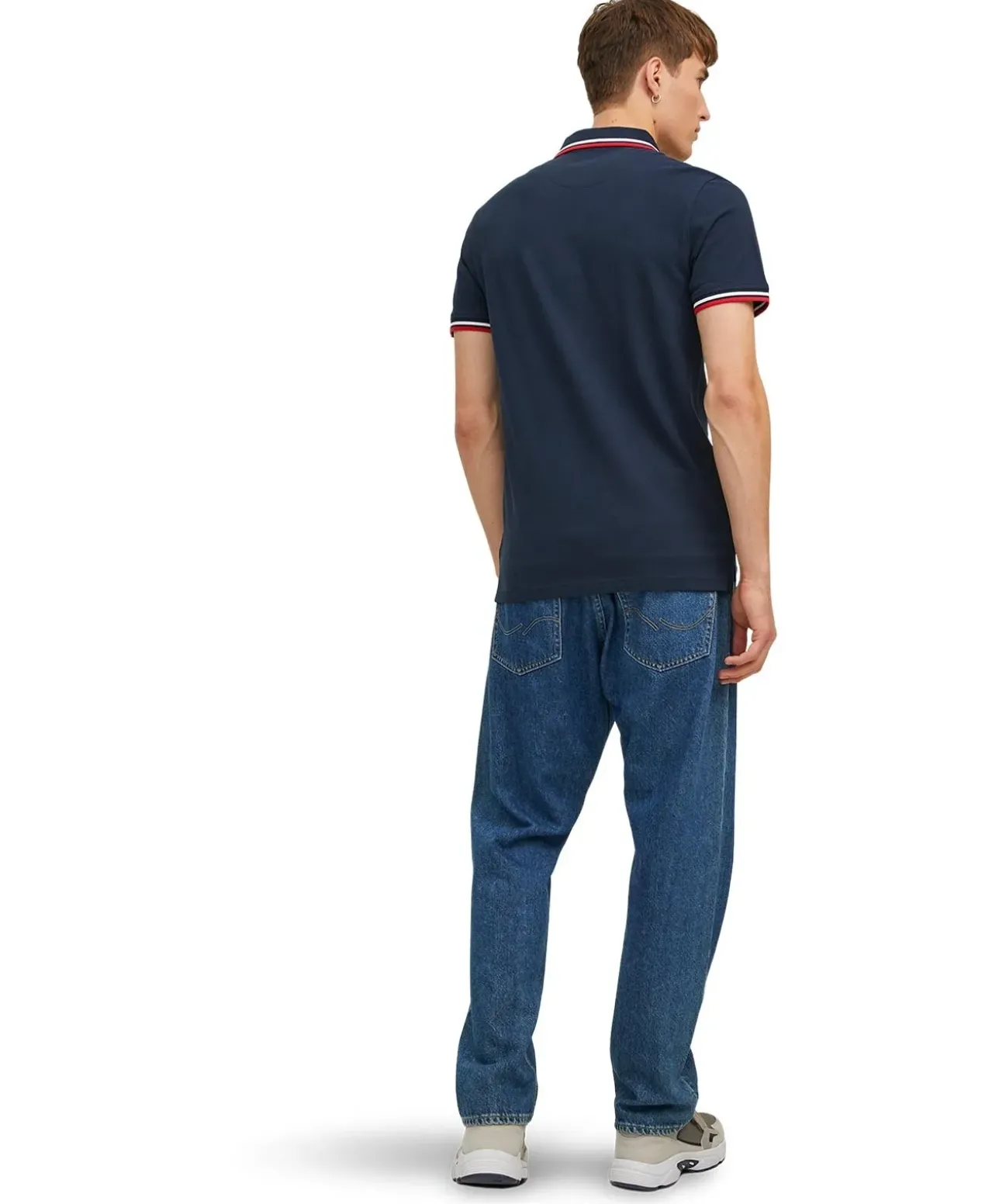 Jack & Jones Poloshirt Epaulos in blau mit Stickerei