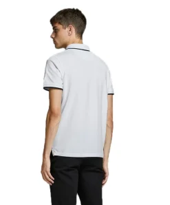 Jack & Jones Poloshirt Epaulos in weiß in Piqué-Qualität