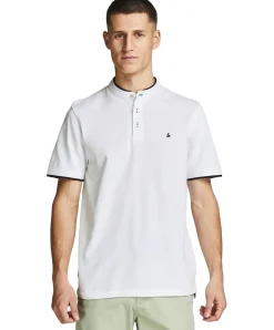 Jack & Jones Poloshirt Paulos mit Mao Kragen in Weiß
