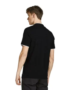 Jack & Jones Poloshirt Paulos mit Mao Kragen in Schwarz