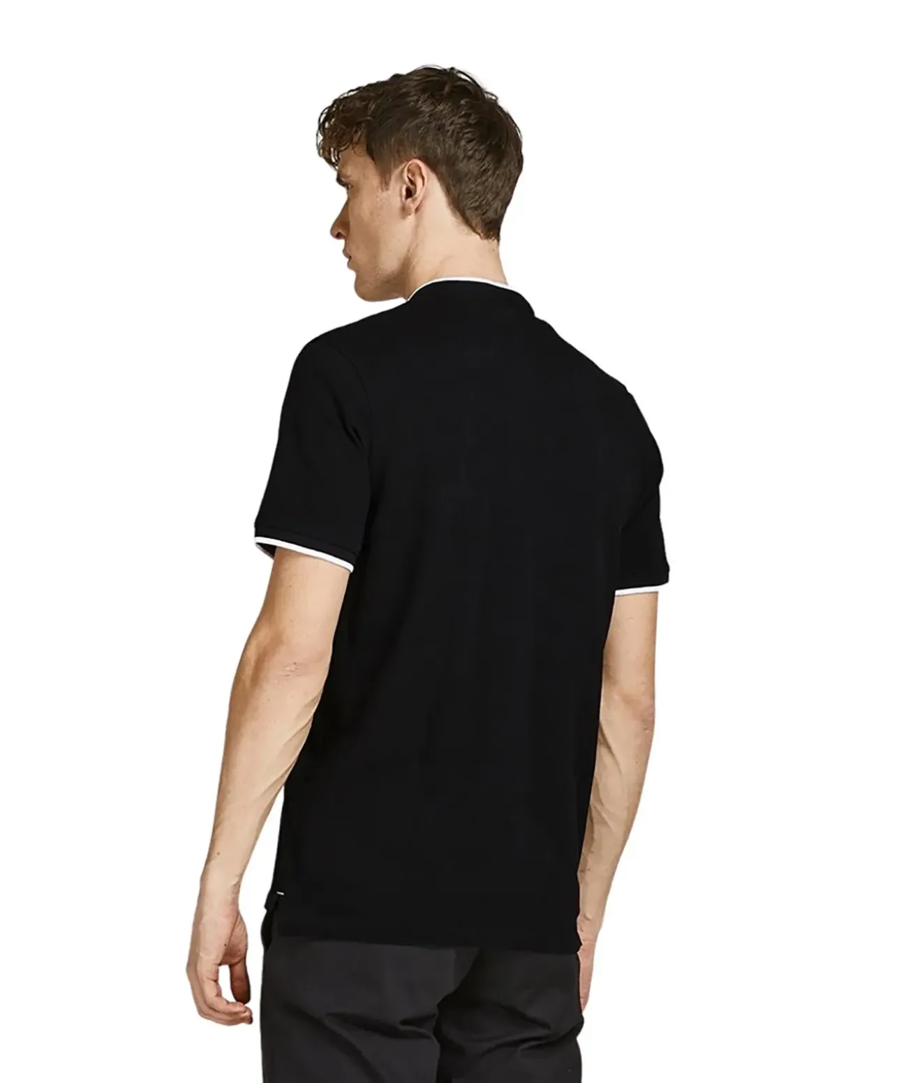 Jack & Jones Poloshirt Paulos mit Mao Kragen in Schwarz