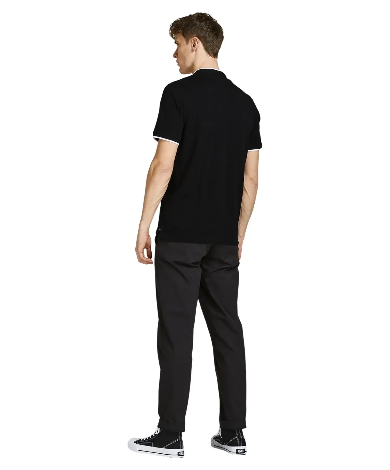 Jack & Jones Poloshirt Paulos mit Mao Kragen in Schwarz