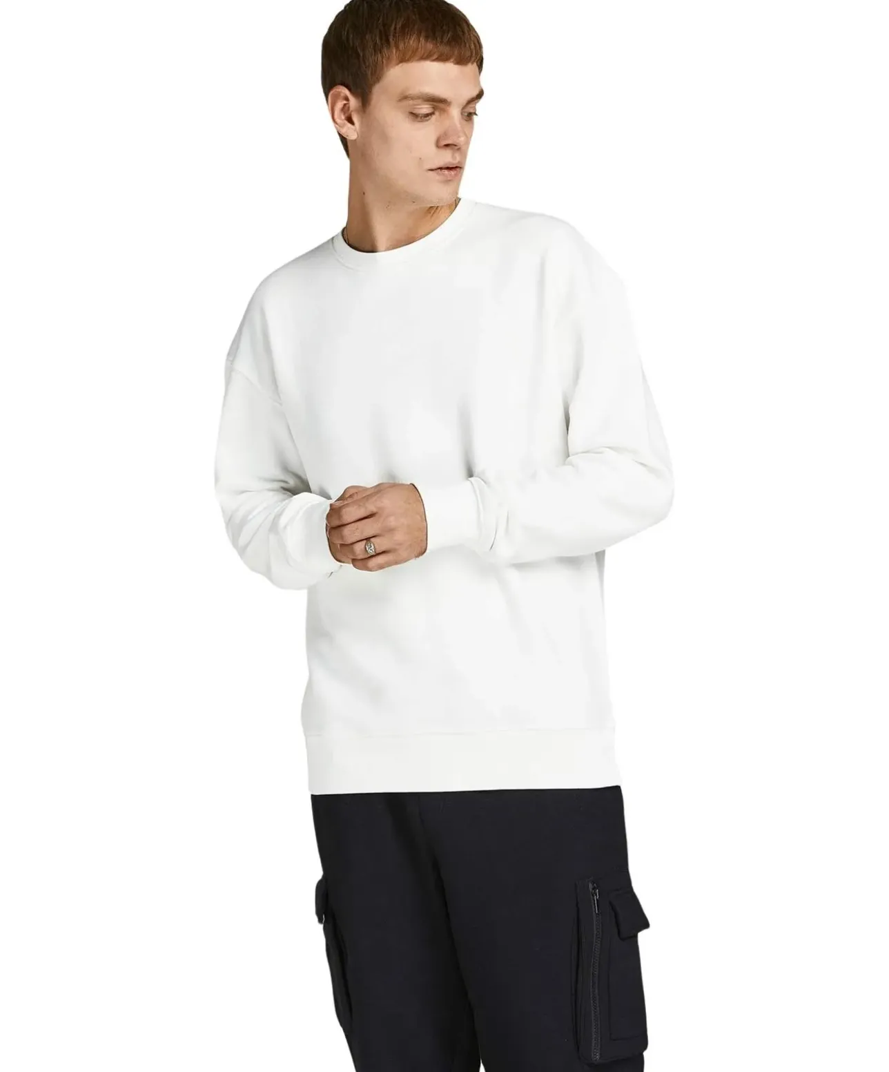 Jack & Jones Pullover aus Sweat-Material in Weiß