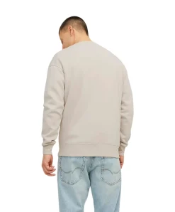 Jack & Jones Pullover Crew aus Sweat-Material in Beige
