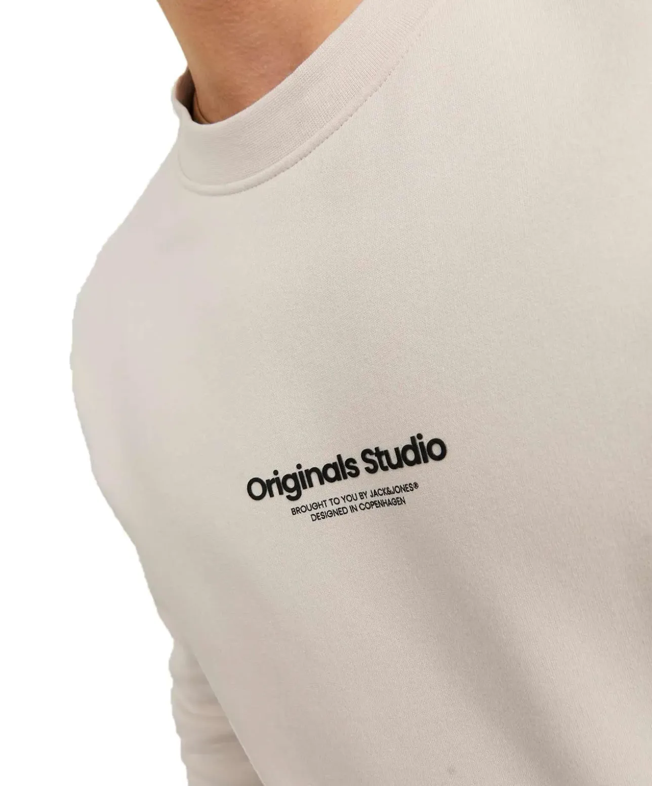 Jack & Jones Pullover Crew aus Sweat-Material in Beige