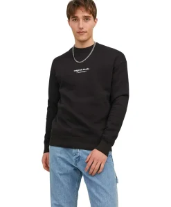 Jack & Jones Pullover Crew aus Sweat-Material in Schwarz