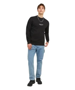 Jack & Jones Pullover Crew aus Sweat-Material in Schwarz